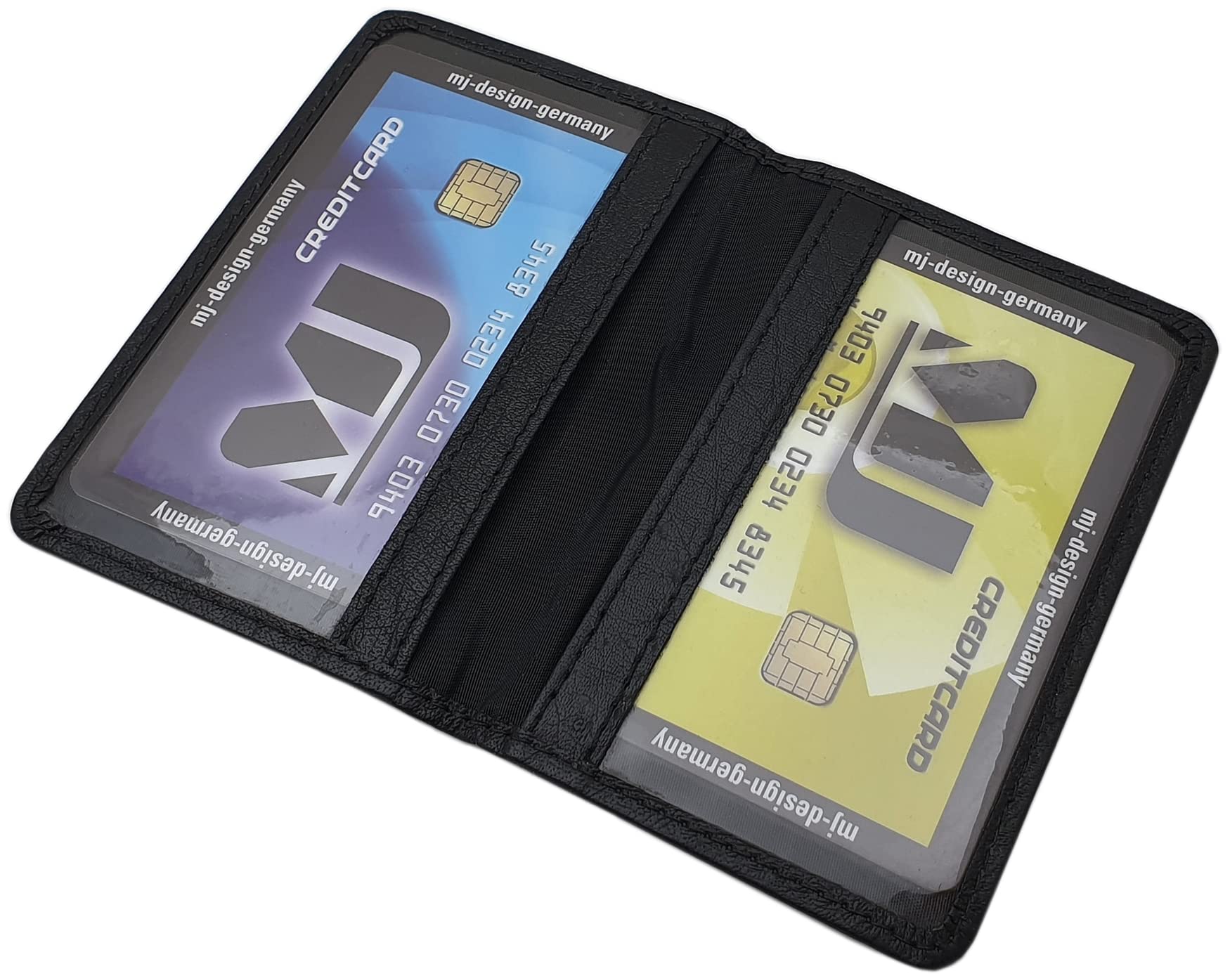 myledershop Kredit- und Visitenkartenetuis portacarte pelle di bufalo nero RFID