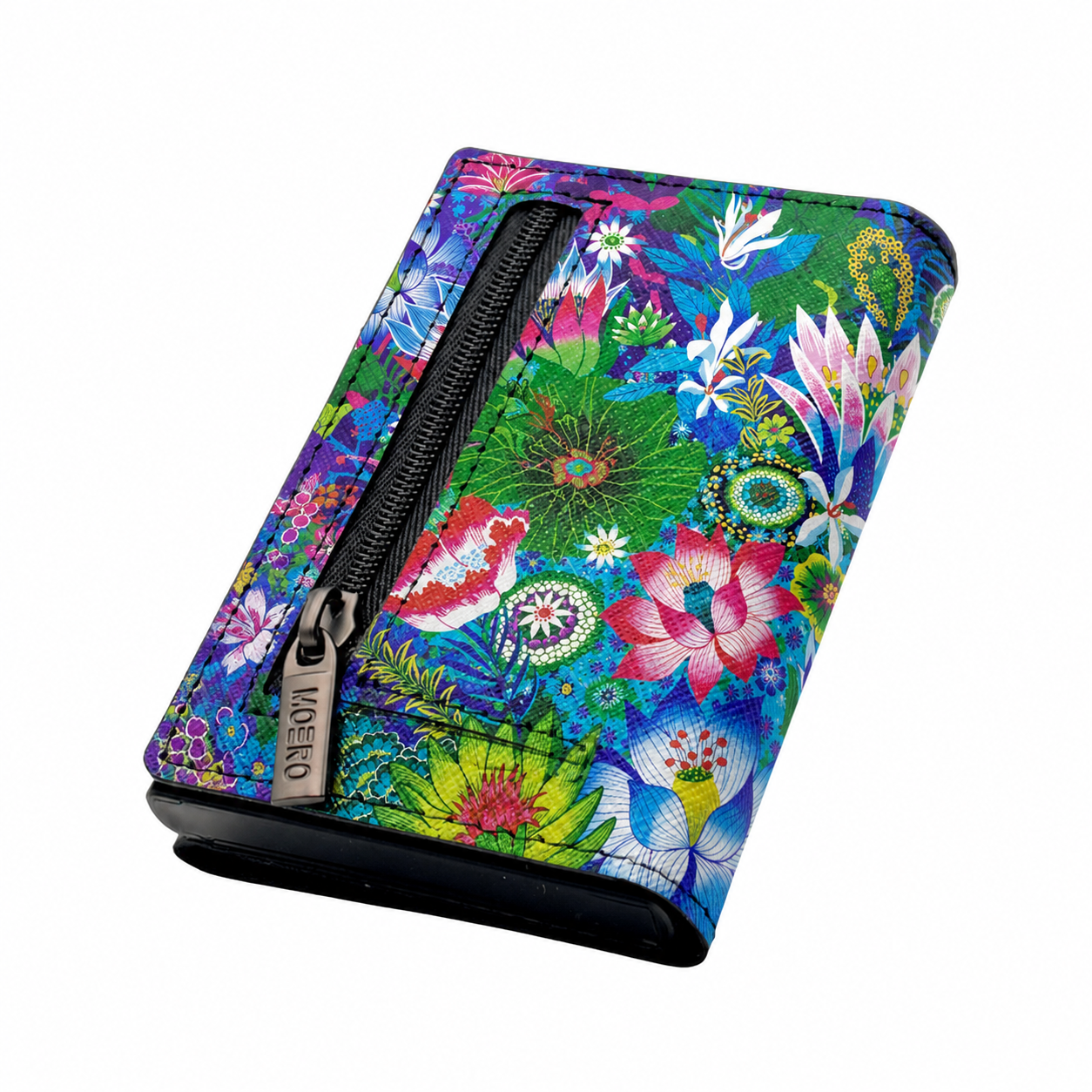 Moero Edizioni Speciali PRO Floral Eden Tropicale portafoglio Saffiano RFID