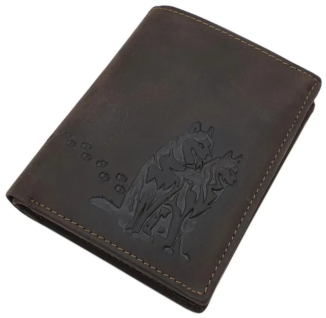 myledershop Herren Geldbörsen Modello 1 portafoglio verticale marrone RFID