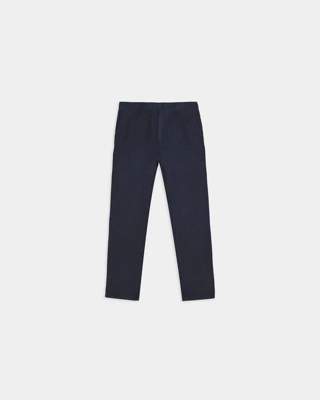 Miguel Bellido Pantalones Pantalón chino con pinzas pantalone in lino blu