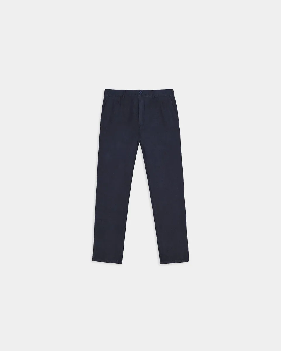 Miguel Bellido Pantalones Pantalón chino con pinzas pantalone in lino blu