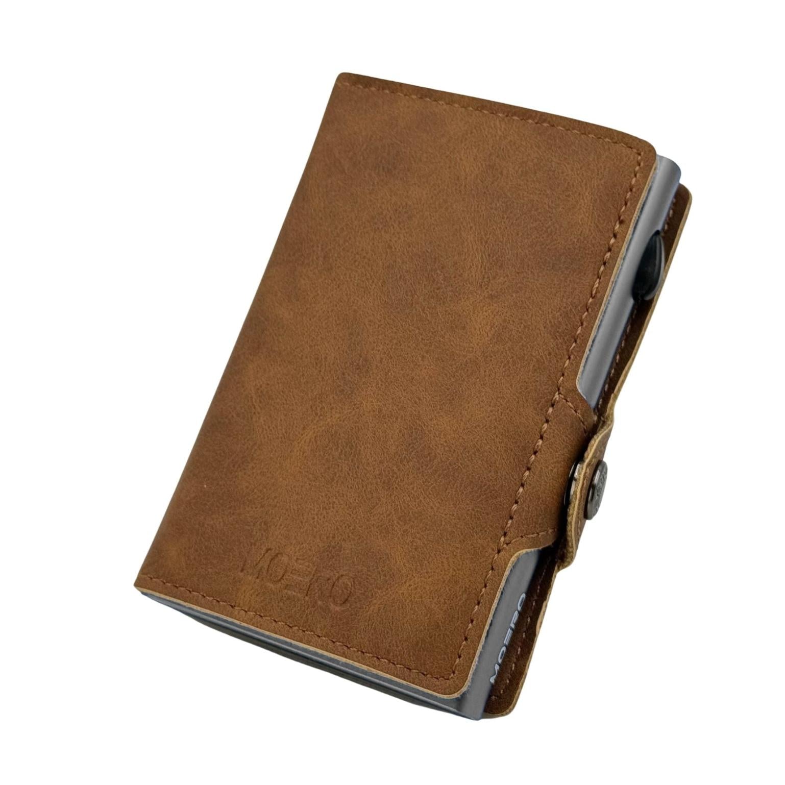 Moero Linea Classic Classic Zip Vintage portafoglio Marrone Chiaro RFID