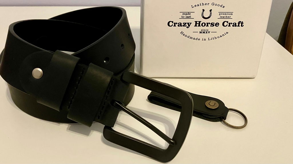 Crazy Horse Craft Belts Vegetable Tanned Leather Belt cintura Carbon Black