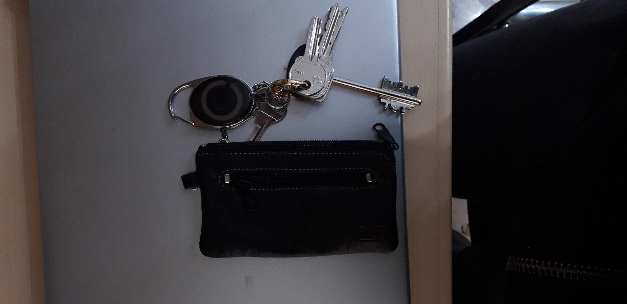 myledershop Schlüsseltaschen portachiavi in pelle di bufalo nero