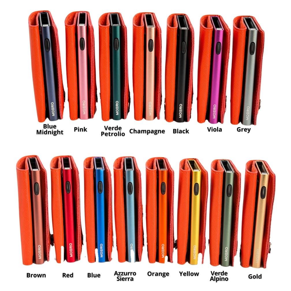Moero Linea PRO PRO Zip Saffiano portafoglio Arancione RFID antigraffio