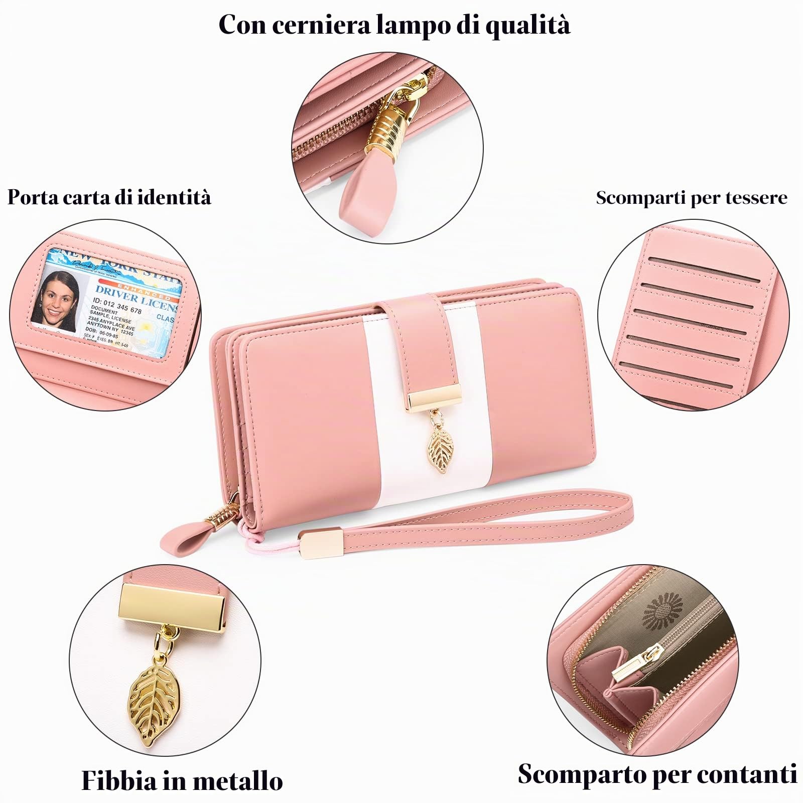 GOIACII WOMEN'S LARGE WALLET portafoglio donna lungo RFID