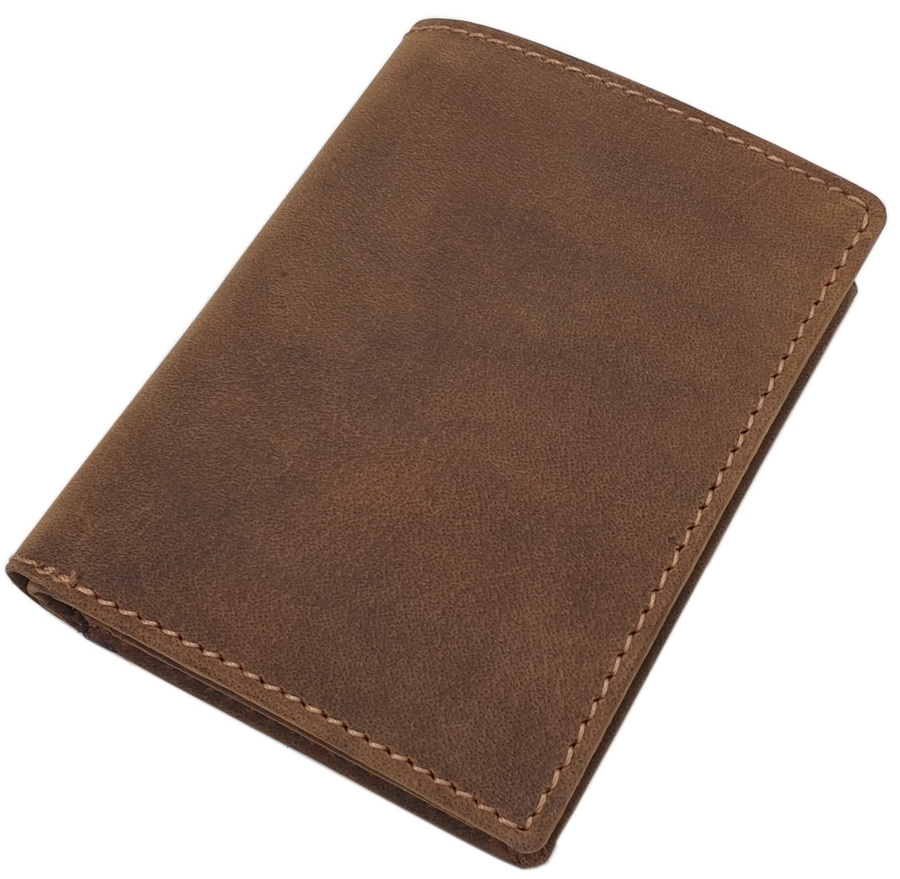 myledershop Herren Geldbörsen portafoglio Modello 2 orizzontale marrone con protezione RFID