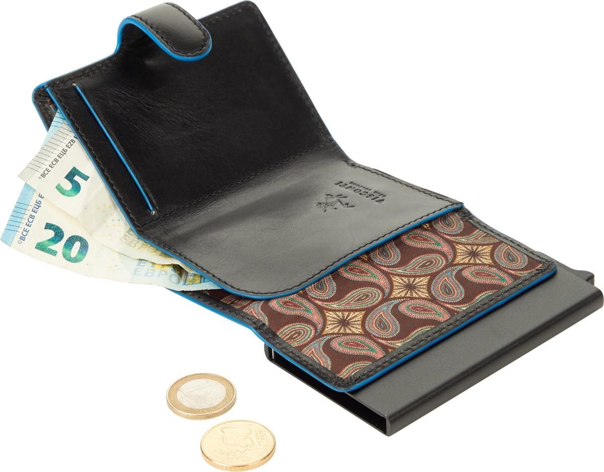 Visconti Slim portafoglio porta carte nero blu RFID