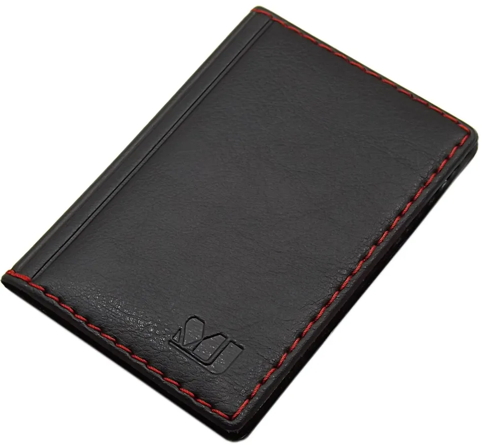 myledershop Kredit- und Visitenkartenetuis porta carte Design 4 nero