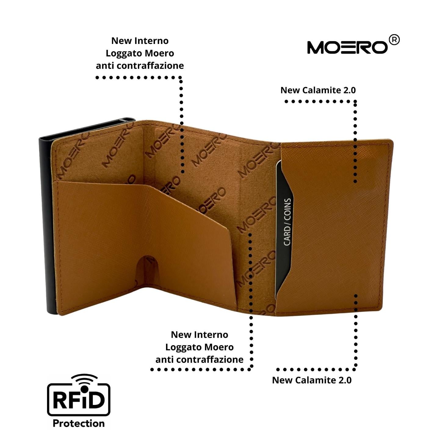 Moero Linea PRO Zip Saffiano portafoglio Ghianda 4.0 RFID