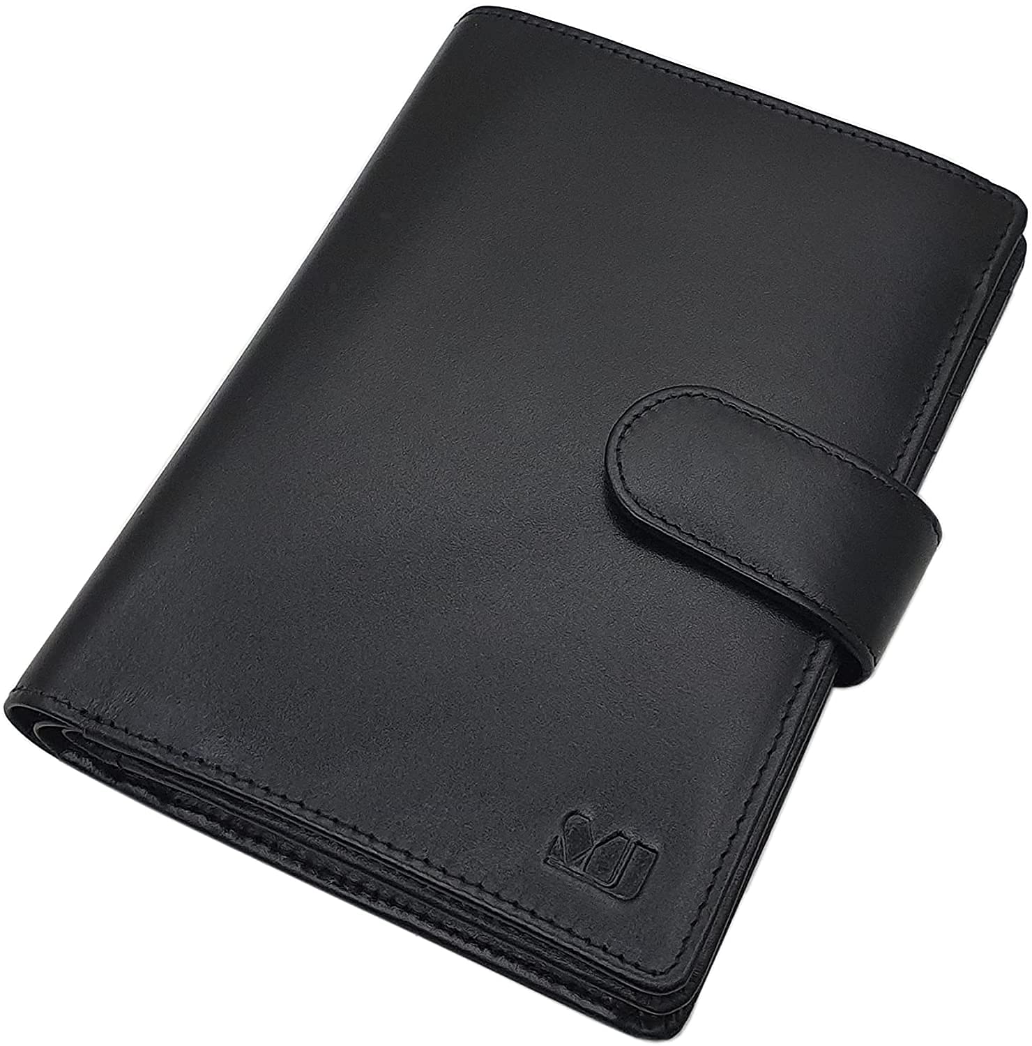 myledershop Herren Geldbörsen portafoglio nero in pelle di vitello RFID NFC