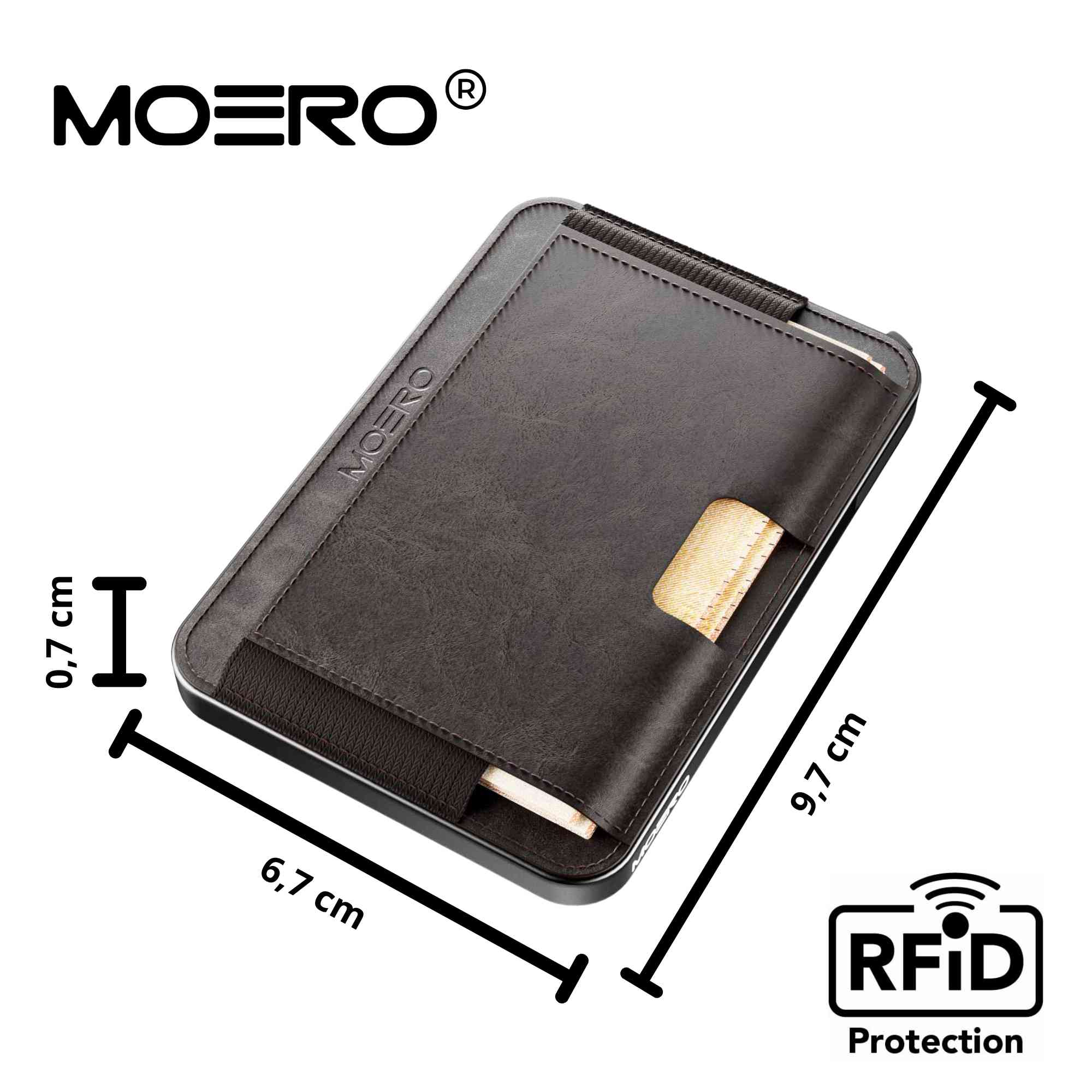 Moero Linea M2 M2 Pro Vintage Dark Brown portafoglio MagSafe RFID