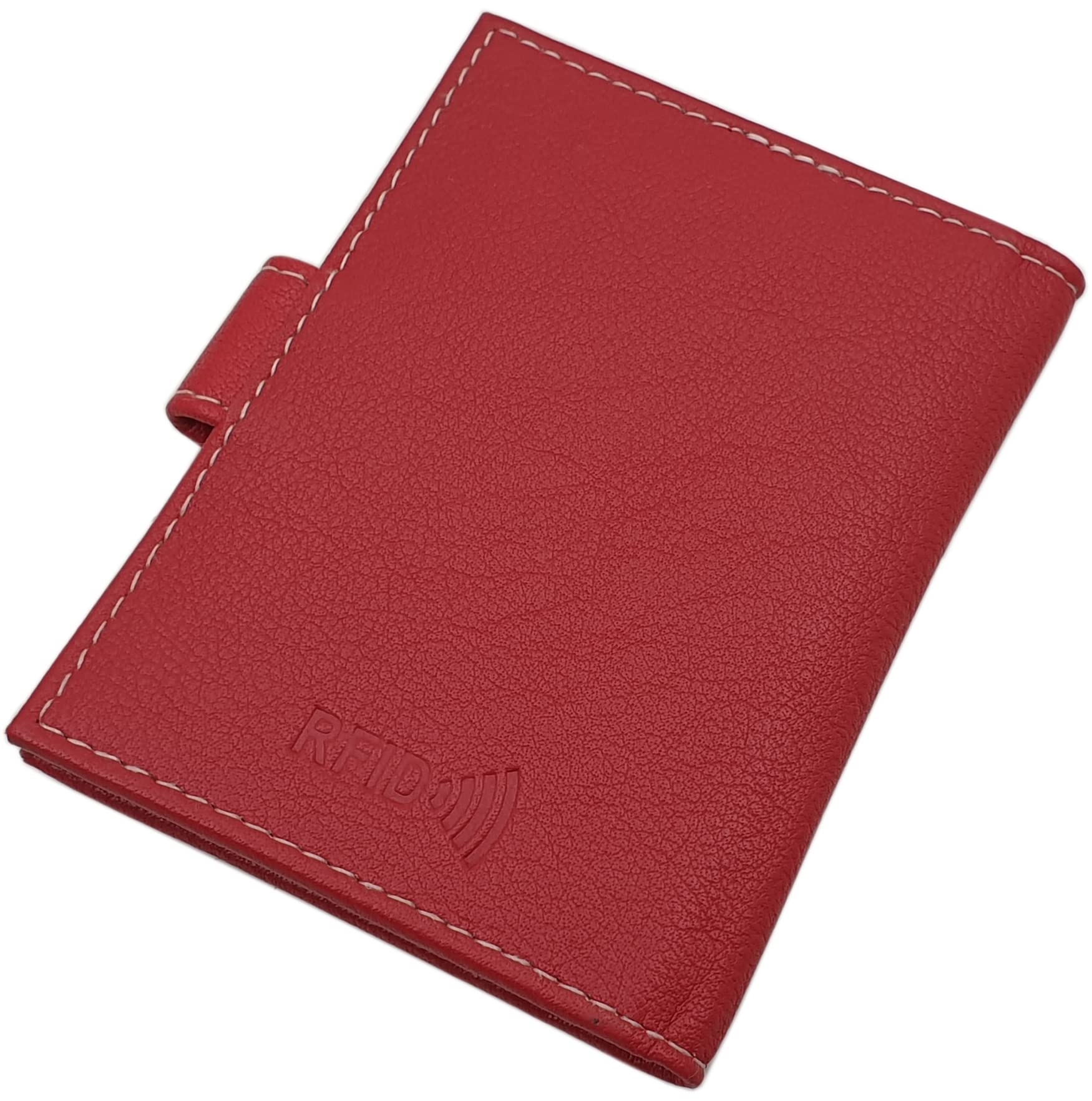 myledershop Kredit- und Visitenkartenetuis porta carte rosso 24 scomparti RFID