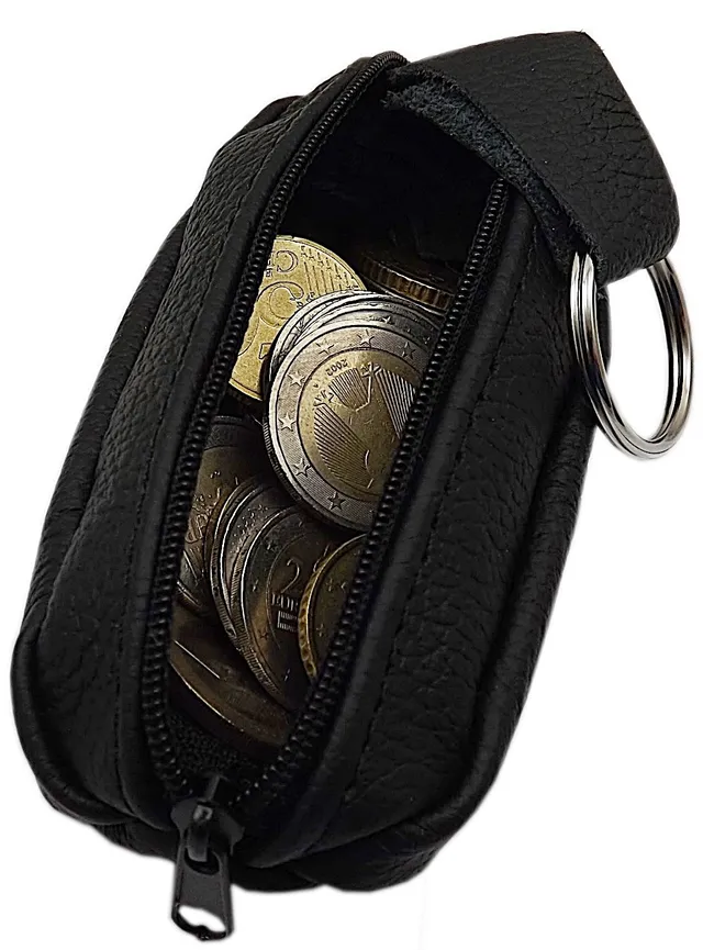 myledershop Schlüsseltaschen Design 2 portachiavi nero in pelle