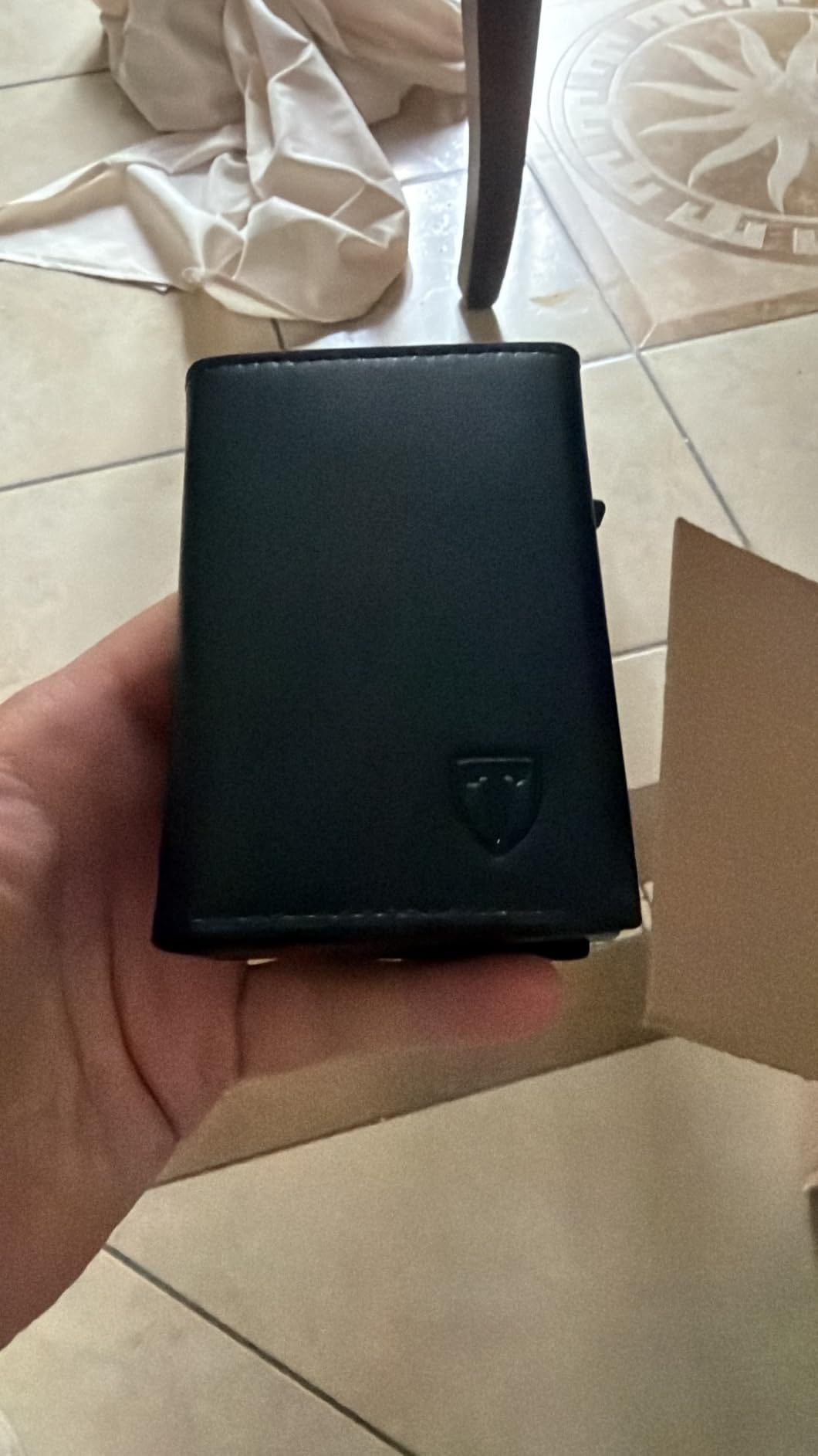 TENBST Card Holder portafoglio slim nero RFID con portamonete