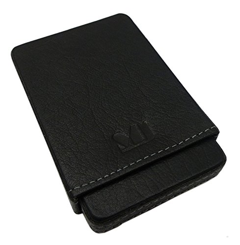 myledershop Kredit- und Visitenkartenetuis portacarte in pelle di bufalo nero