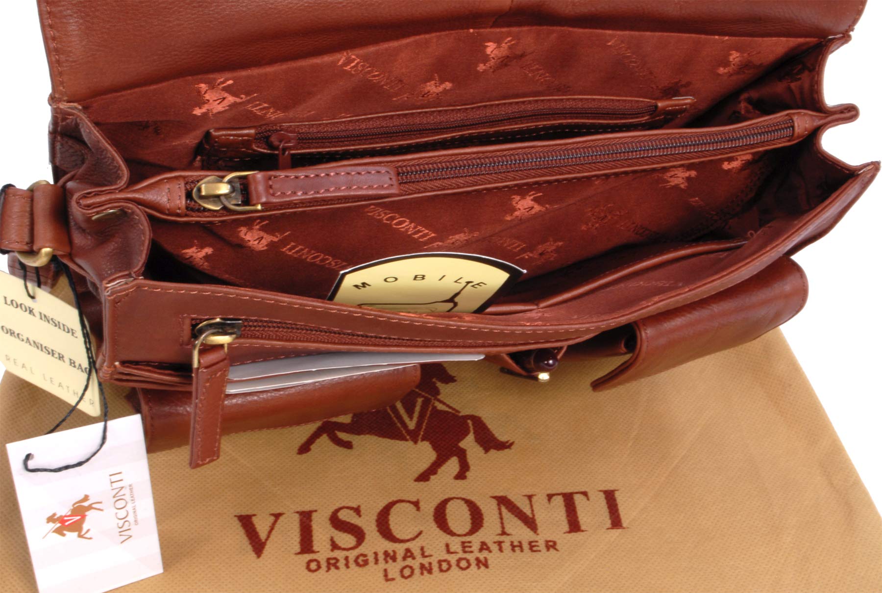 Visconti Atlantic 754 Tess borsa messenger in pelle Marrone