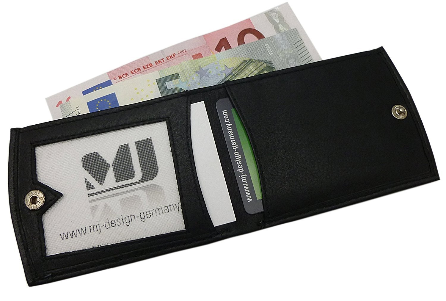 myledershop Münzbörsen MJ-Design-Germany portamonete nero pelle vitello
