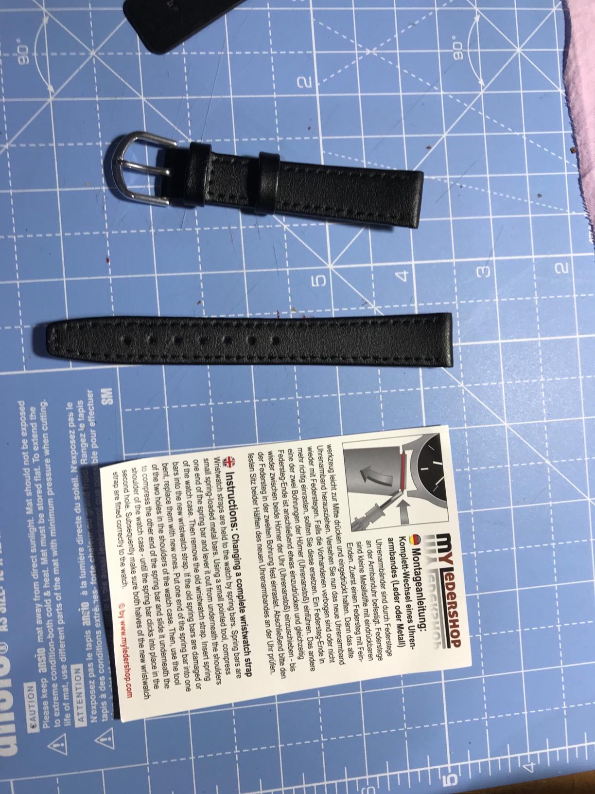 myledershop Uhrenarmbänder cinturino per orologio 16mm nero in pelle di vitello