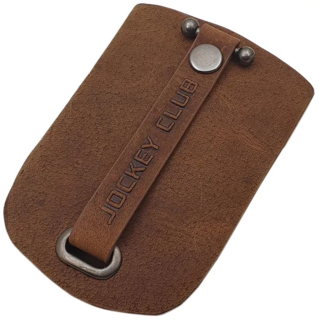 myledershop Schlüsseltaschen Sacchetto chiave in pelle di bufalo Cognac portachiavi con tasca