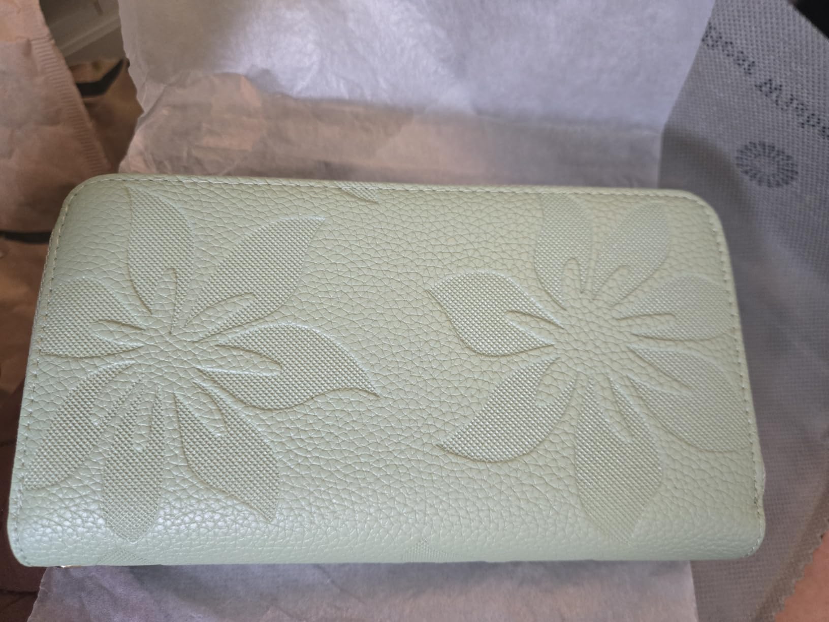 GOIACII WOMEN'S LARGE WALLET portafoglio donna grande doppia zip A07 Bianco Marrone