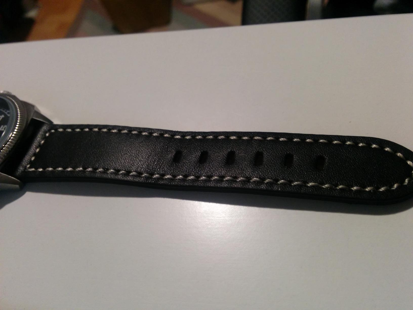 myledershop Uhrenarmbänder cinturino orologio 22 mm nero in pelle