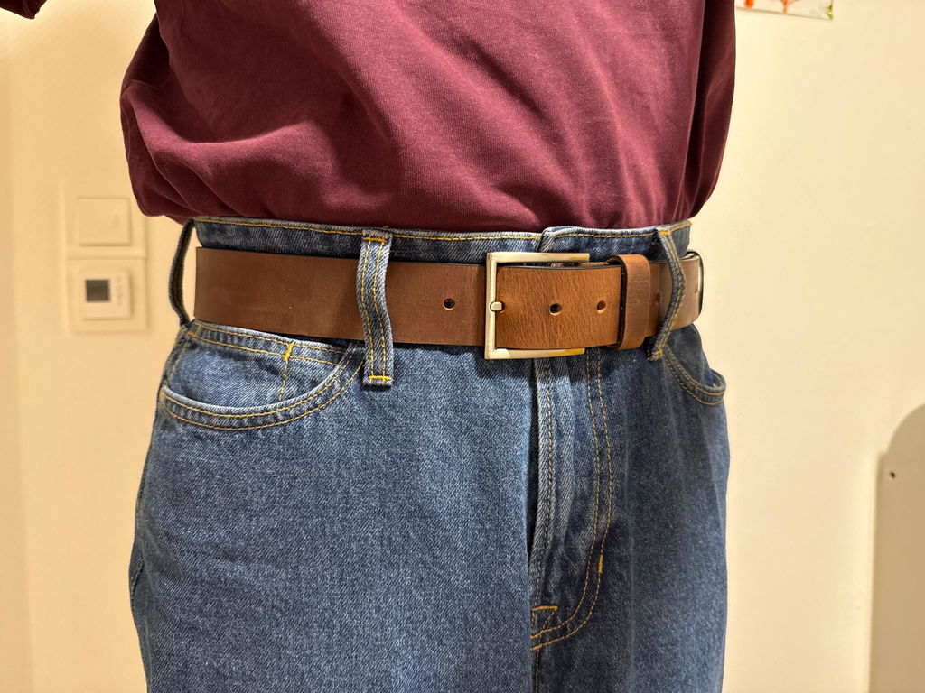 Crazy Horse Craft Belts Cintura in pelle marrone classica 40 mm