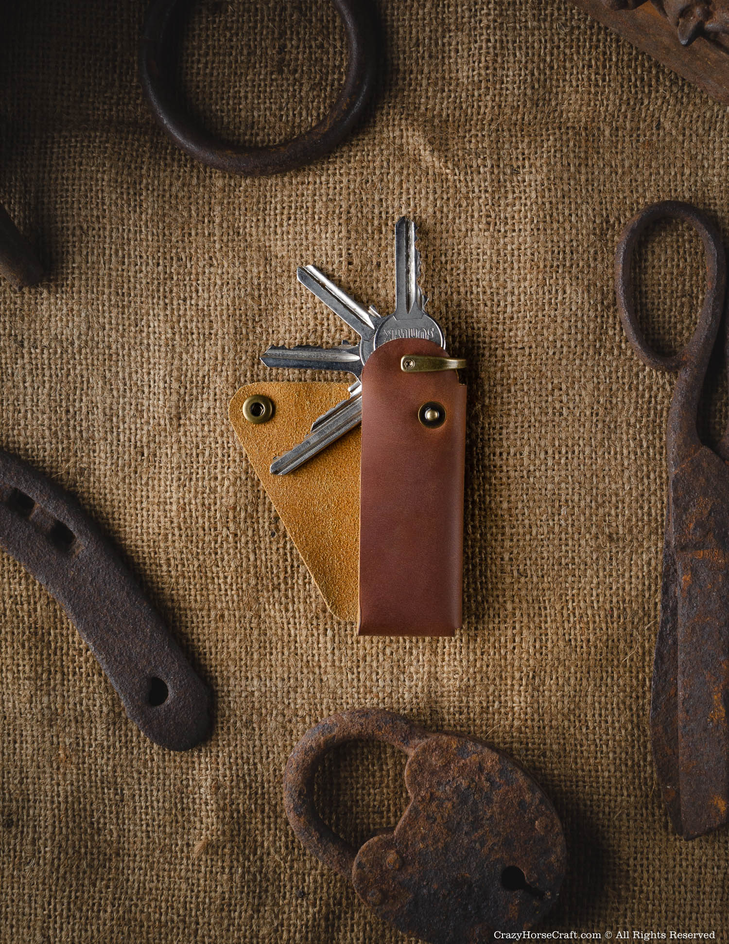 Crazy Horse Craft Minimalist Series Minimalist Leather Key Organiser/Holder portachiavi pelle Classic Brown