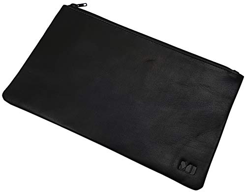 myledershop Banktaschen portafoglio per banconote nero in vacchetta