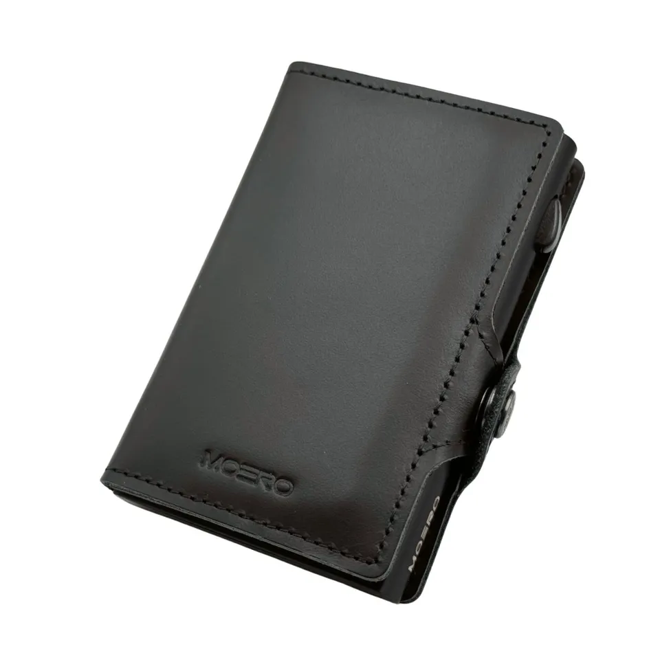 Moero Linea Classic Classic Zip Prestige portafoglio Black 4.0 con zip