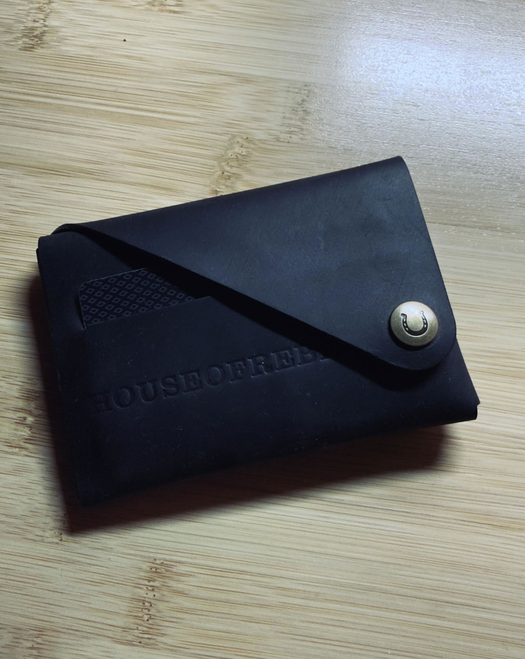 Crazy Horse Craft Minimalist Series portafoglio portacarte Carbon Black