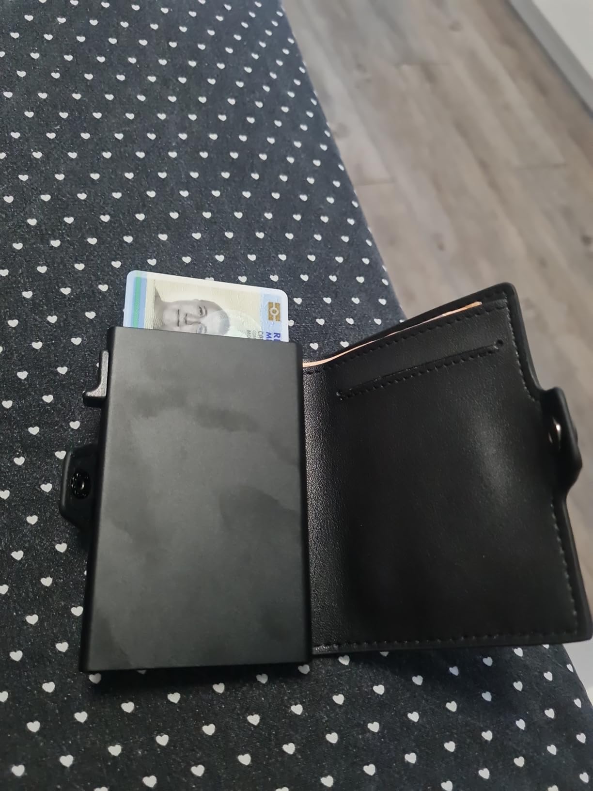 TENBST Card Holder portafoglio slim nero con protezione RFID