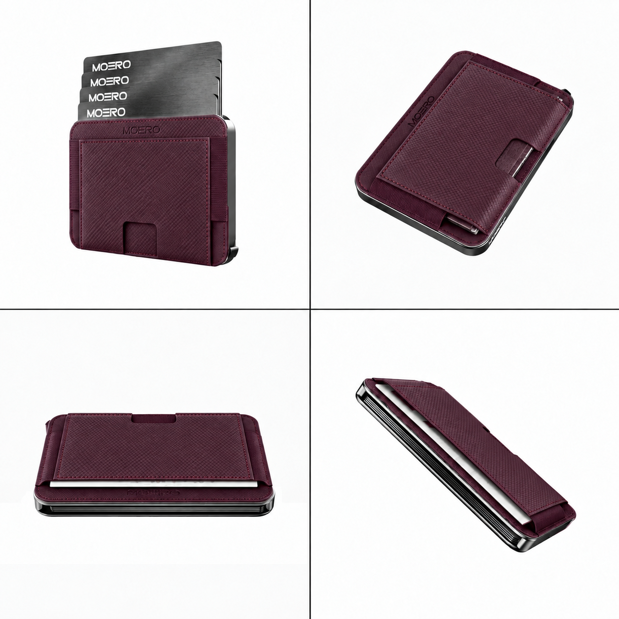Moero Linea M2 Ultra 18Pro Edition portafoglio Borgogna RFID MagSafe