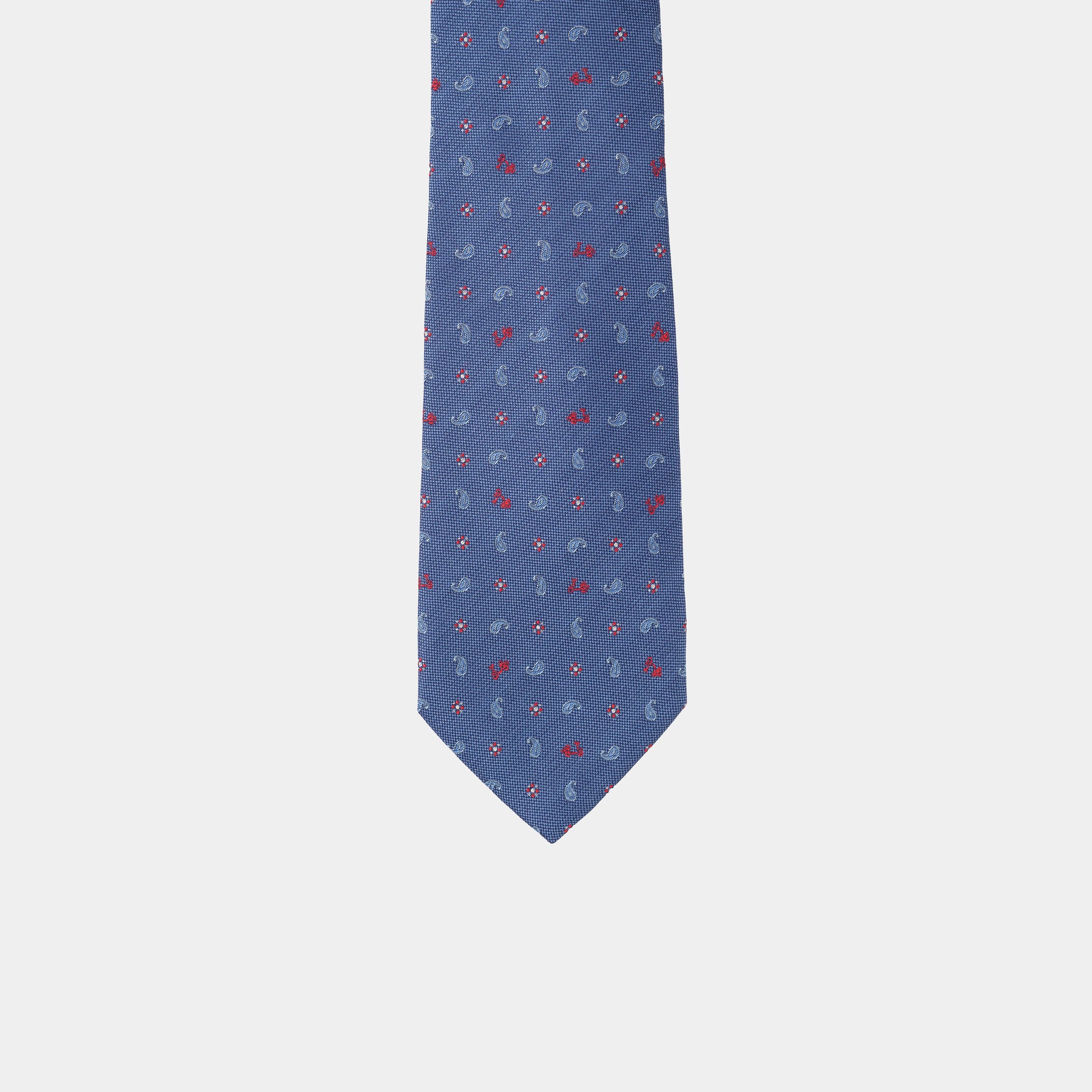Miguel Bellido Corbatas Corbata de seda natural con micromotivos cravatta Navy