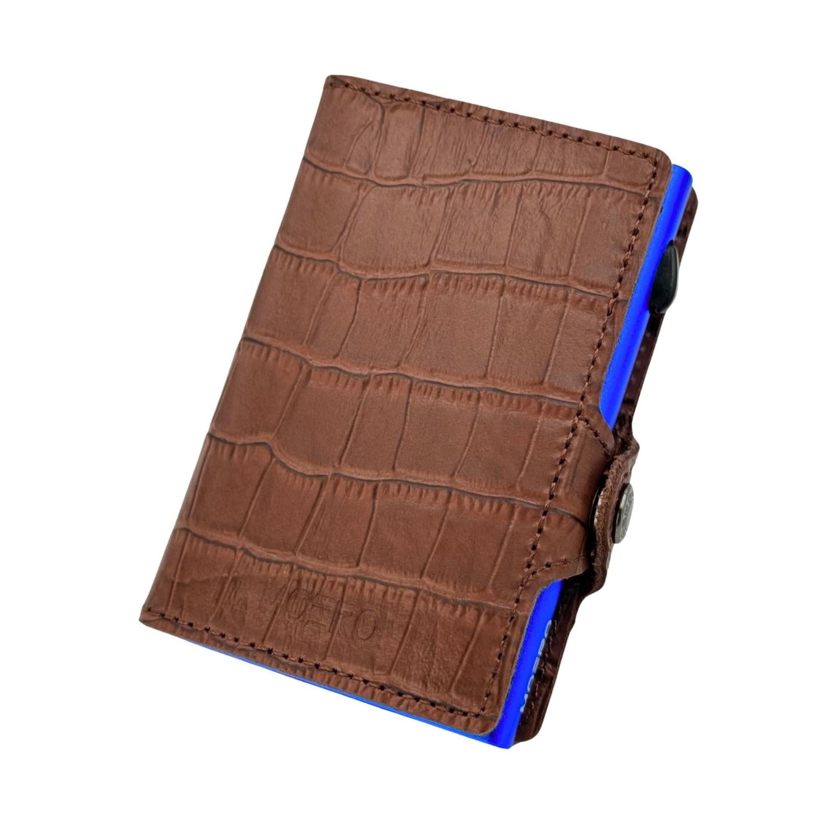 Moero Linea Classic Croco portafoglio marrone RFID
