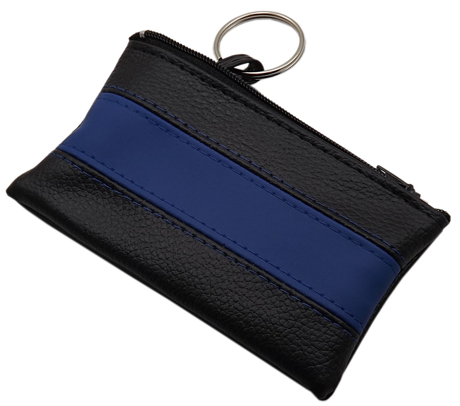 myledershop Schlüsseltaschen portachiavi con cerniera nero rosso