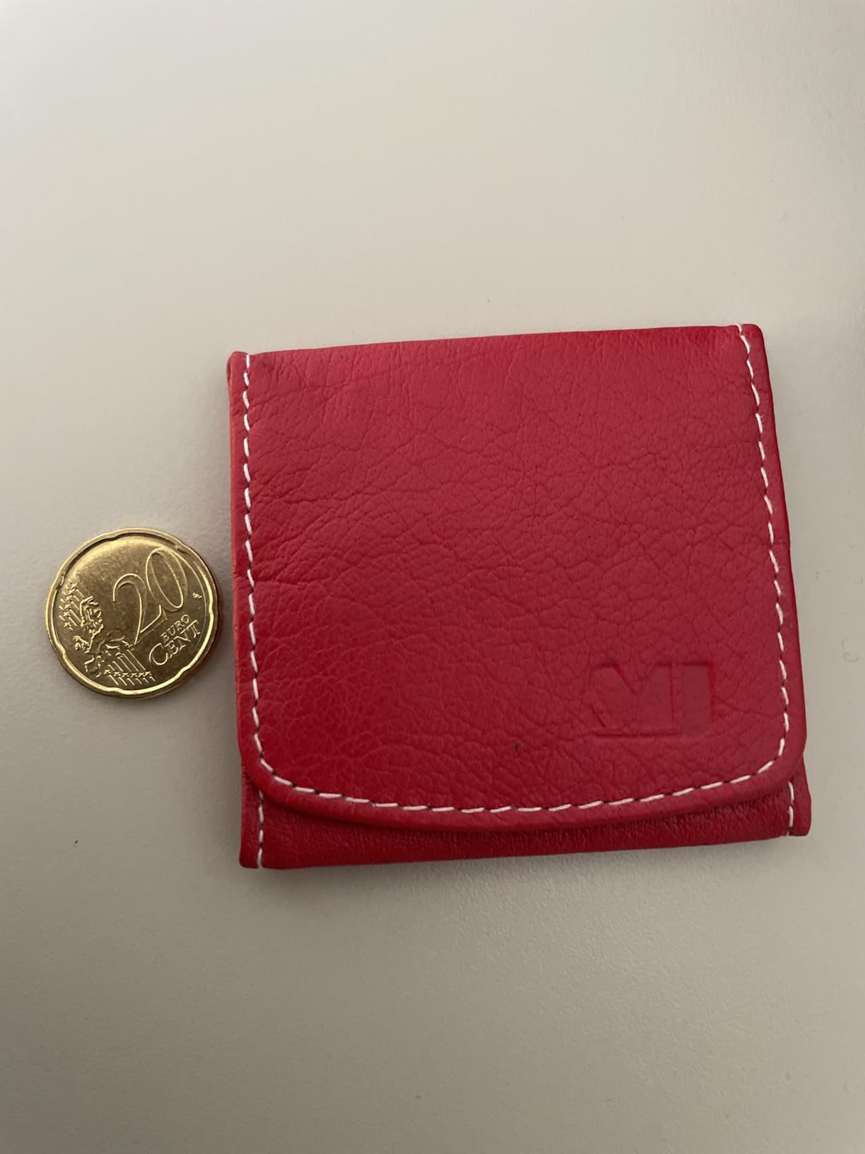 myledershop Münzbörsen Wiener Schachtel portamonete rosso in pelle di bufalo