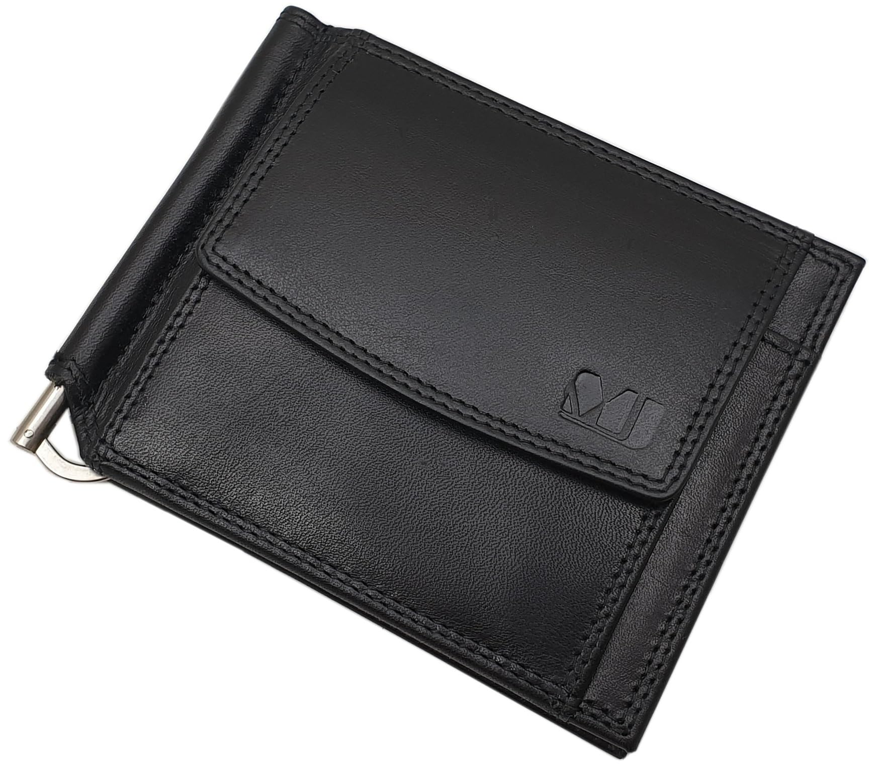 myledershop Brieftaschen Vacchetta dollarclip portafoglio MJ-Design-Germany nero portafoglio compatto