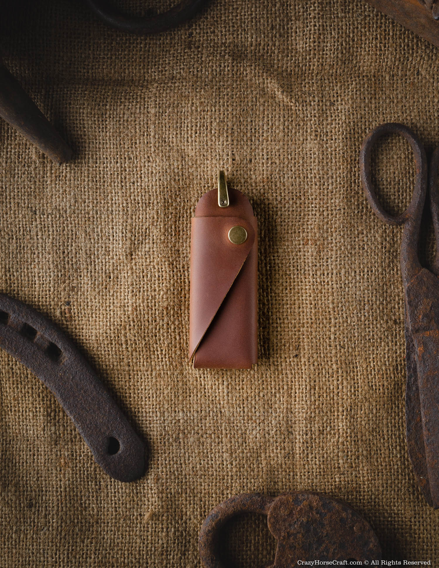 Crazy Horse Craft Minimalist Series Minimalist Leather Key Organiser/Holder portachiavi pelle Classic Brown
