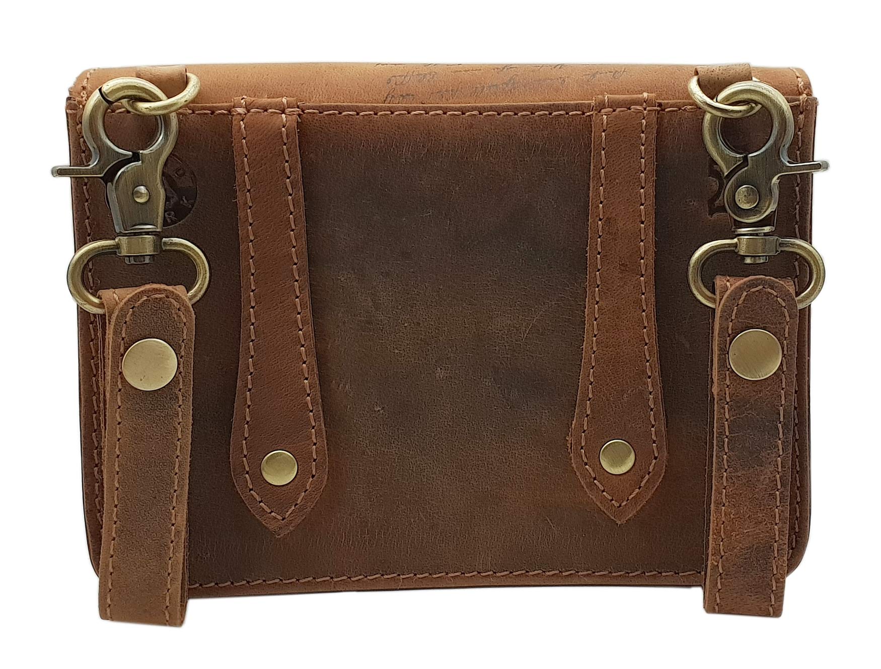 myledershop Gürtel-/Taschen marsupio orizzontale in pelle di bufalo cognac
