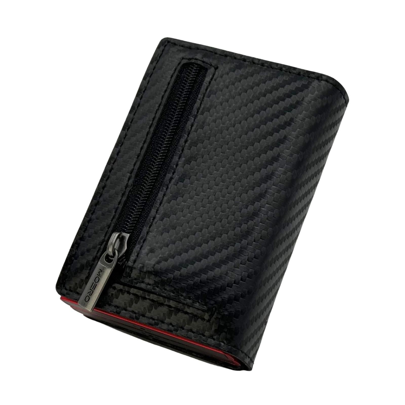 Moero Linea PRO Dual Zip portafoglio nero con doppio portacarte e zip