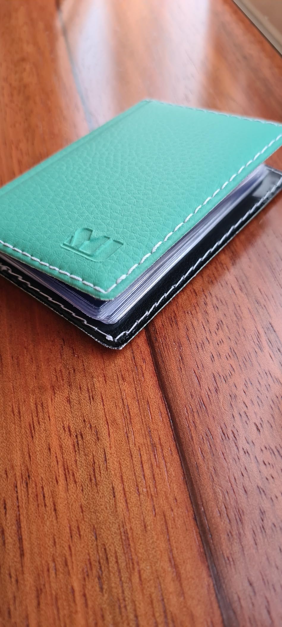 myledershop Kredit- und Visitenkartenetuis porta carte Design 4 nero