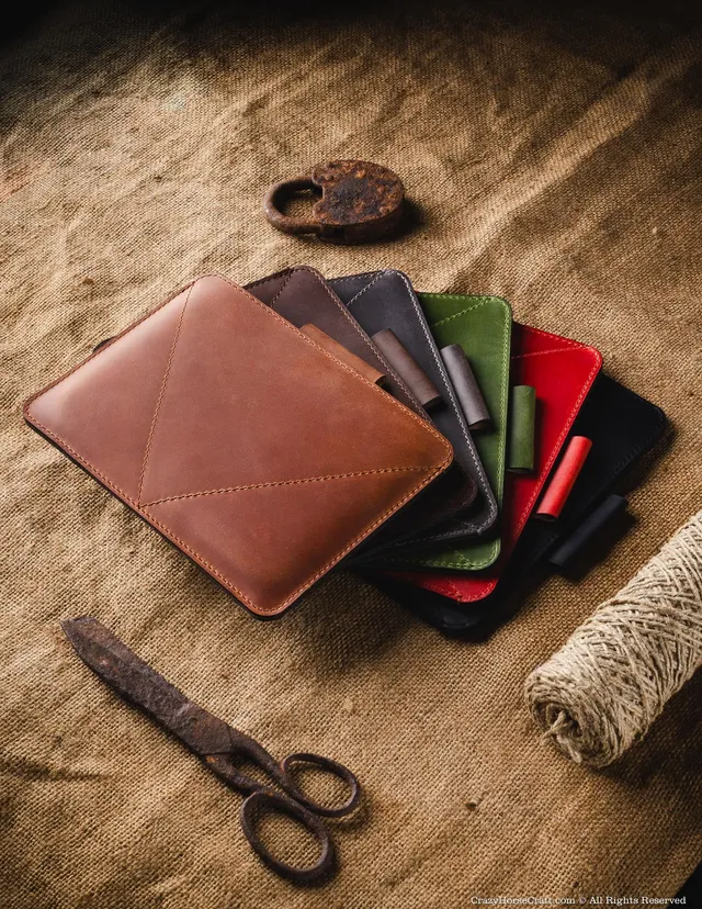 Crazy Horse Craft iPad and Kindle Cases Classic Leather & Felt iPad Mini Case custodia marrone