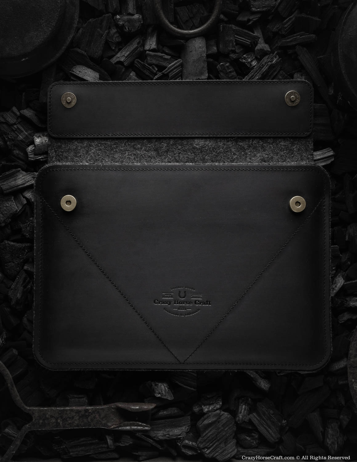Crazy Horse Craft MacBook Cases Custodia MacBook Air 13 pollici carbone nero in pelle