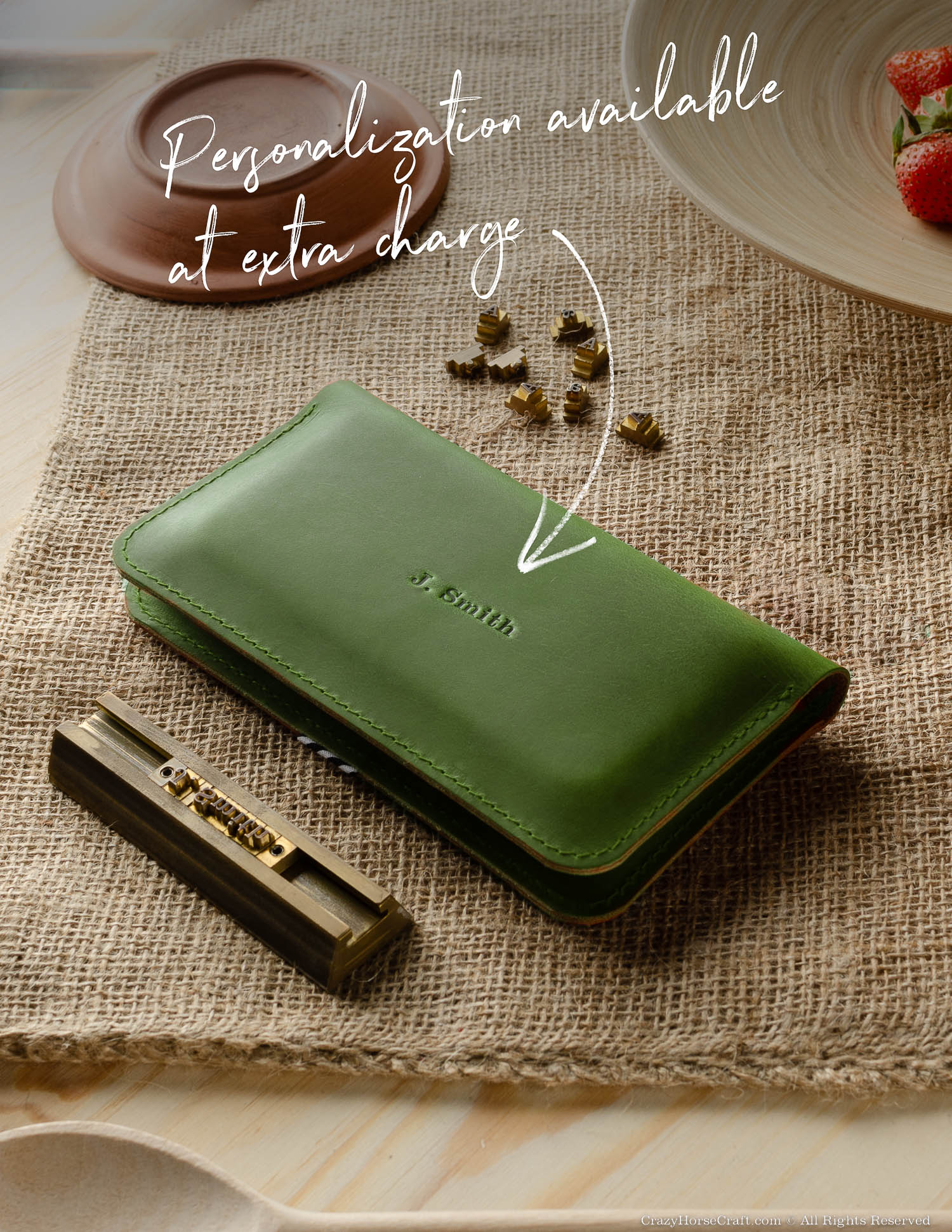 Crazy Horse Craft Phone Cases Leather wallet case for two phones custodia Alpine Green
