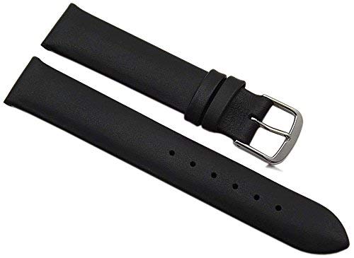 myledershop Uhrenarmbänder 17mm cinturino orologio nero pelle di vitello Made in Germany