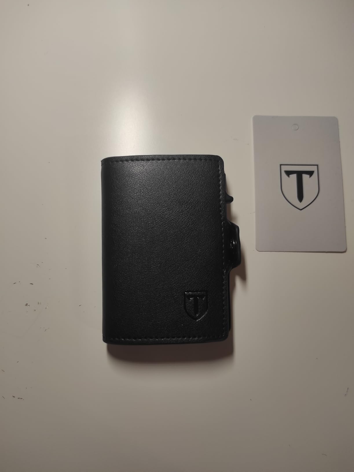 TENBST Card Holder portafoglio slim nero con protezione RFID