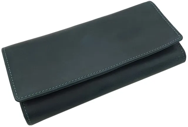 myledershop Damen Geldbörsen portafoglio donna verde scuro RFID