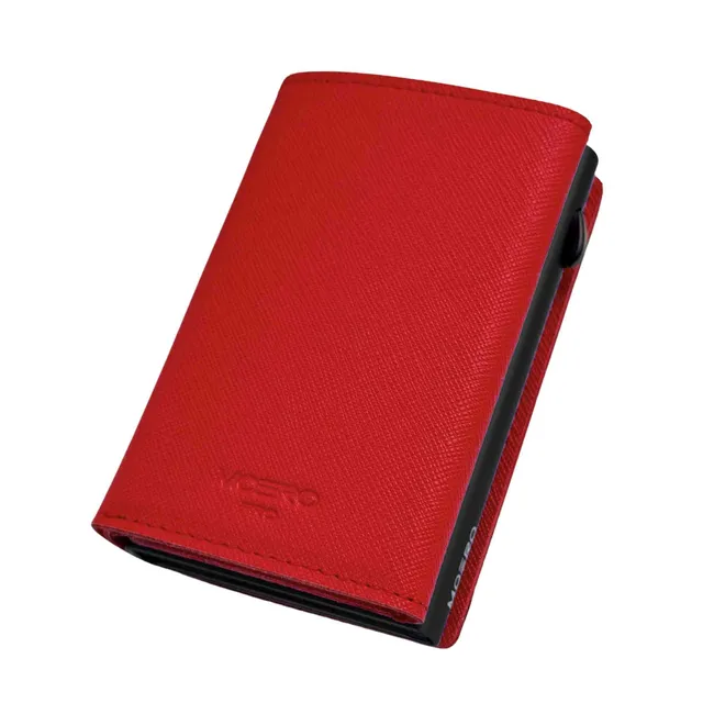 Moero Linea PRO PRO PLUS Zip Saffiano portafoglio Rosso 4.0 RFID