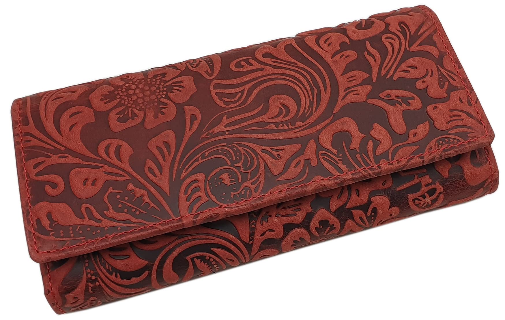 myledershop Damen Geldbörsen portafoglio grande marrone RFID